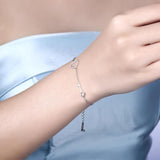 925 Silver Key Bracelet Heart Chain Gift