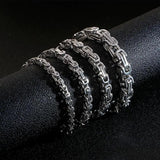 Men's Stainless Steel Choker Long Necklace Byzantine Box Chain
