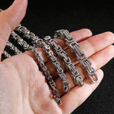 Men's Stainless Steel Choker Long Necklace Byzantine Box Chain