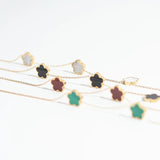 Green Flower Charm Necklace Acrylic Jewelry Gift for Women