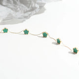 Green Flower Charm Necklace Acrylic Jewelry Gift for Women