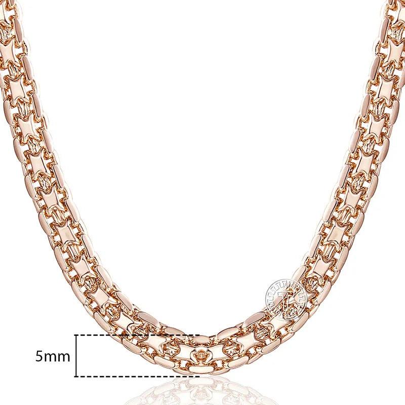 5mm Rose Bismark Link Chain Women's Necklace GN452
