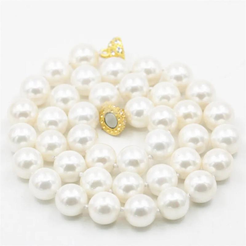 10MM Sea Shell Pearl Necklace 18'' DIY Hand Jewelry Making