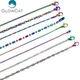 5pcs Rainbow Stainless Steel Chain Necklace Link Jewelry Making