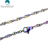 5pcs Rainbow Stainless Steel Chain Necklace Link Jewelry Making