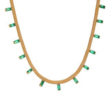 CZ Chain Necklace Stainless Steel Collar Women Jewelry Party Gift