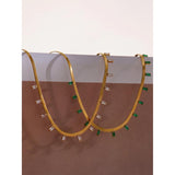 CZ Chain Necklace Stainless Steel Collar Women Jewelry Party Gift