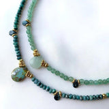 Vintage Water Drop Stone Pendant Necklace Ethnic Style Neck Accessories