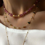 Vintage Water Drop Stone Pendant Necklace Ethnic Style Neck Accessories