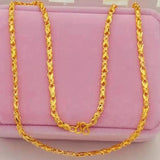 3mm Hearts Link Chain Necklace for Women - 24K Yellow Choker Necklace