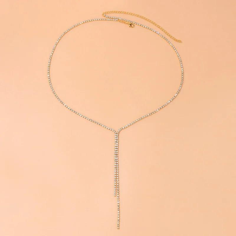 Stonefans Y Shape Long Necklace Tassel Choker Collar Gift