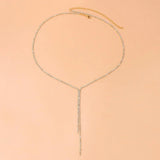 Stonefans Y Shape Long Necklace Tassel Choker Collar Gift