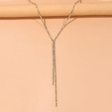 Stonefans Y Shape Long Necklace Tassel Choker Collar Gift