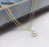 Ropuhov Pearl Necklace Korea Sense Neck Chain Clavicle Accessories Woman