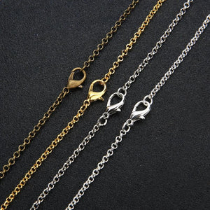 10pcs Antique Bronze 3mm Chain Necklace Lobster Clasp Jewelry Making Findings