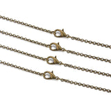 10pcs Antique Bronze 3mm Chain Necklace Lobster Clasp Jewelry Making Findings