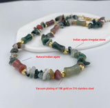 Baroque Freshwater Pearl Necklace Indian Agate Beads Charm Female