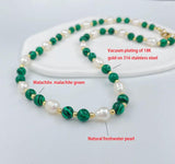 Baroque Freshwater Pearl Necklace Indian Agate Beads Charm Female