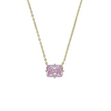 Colorful Cubic Zirconia Geometric Necklace