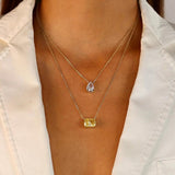 Colorful Cubic Zirconia Geometric Necklace