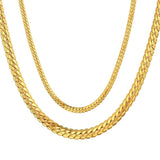 4MM 7MM Stainless Steel Snake Chain Golden Necklace for Women/Men