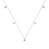 925 Silver Turquoise Link Chain Necklace for Women Party