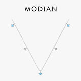 925 Silver Turquoise Link Chain Necklace for Women Party