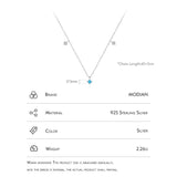 925 Silver Turquoise Link Chain Necklace for Women Party