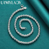 925 Silver Bamboo Chain Charm Necklace For Wedding Party