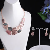 Gray Shell Geometric Circle Choker Necklace for Women