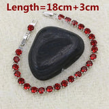 Red Garnet & Zircon 925 Silver Link Bracelet