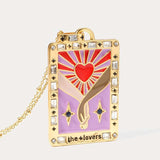 Stainless Steel Tarot Pendant Necklace Star Moon Strength