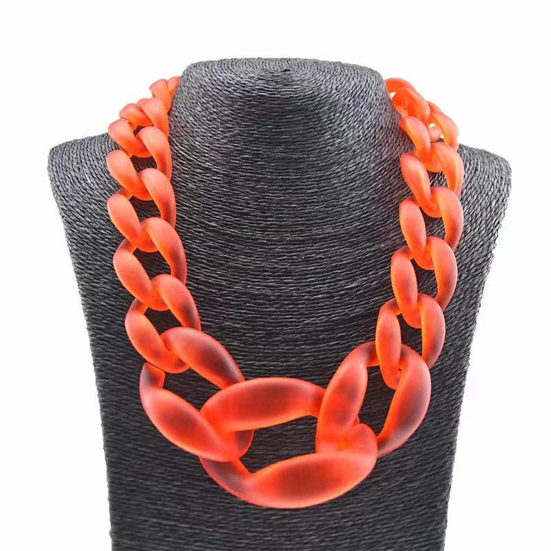 Vintage Long Boho Resin Necklace