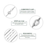 8pcs 925 Sterling Silver Link Chains for Women,45cm Long Chain Necklace