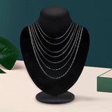 8pcs 925 Sterling Silver Link Chains for Women,45cm Long Chain Necklace