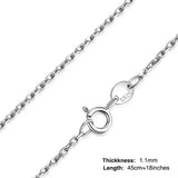 8pcs 925 Sterling Silver Link Chains for Women,45cm Long Chain Necklace