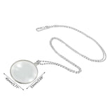 Monocle Necklace 6X Magnifier Glass Pendant Silver Plated Chain Women Jewelry