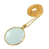 Monocle Necklace 6X Magnifier Glass Pendant Silver Plated Chain Women Jewelry