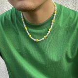Pearl Necklace Women Men Smiley Clay Necklaces Beaded Choker Jewelry Gift