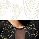 Boho Punk Chain Necklaces Collar Shoulder Chain Style Long Necklaces