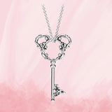 925 Silver Magic Key Necklace Charm with Full Diamond Inlay