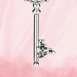 925 Silver Magic Key Necklace Charm with Full Diamond Inlay