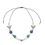 Dice Skull Necklace Street Christmas Butterfly Round Bead Couple Necklace