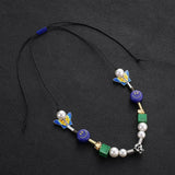 Dice Skull Necklace Street Christmas Butterfly Round Bead Couple Necklace