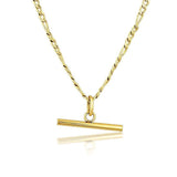 18K Plated T Bar Chain Choker Necklace