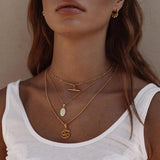 18K Plated T Bar Chain Choker Necklace