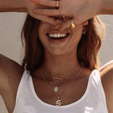 18K Plated T Bar Chain Choker Necklace