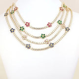 CZ Choker Flower Necklace Tennis Chain Goth Jewelry
