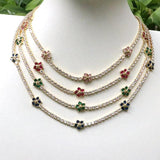 CZ Choker Flower Necklace Tennis Chain Goth Jewelry