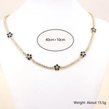 CZ Choker Flower Necklace Tennis Chain Goth Jewelry